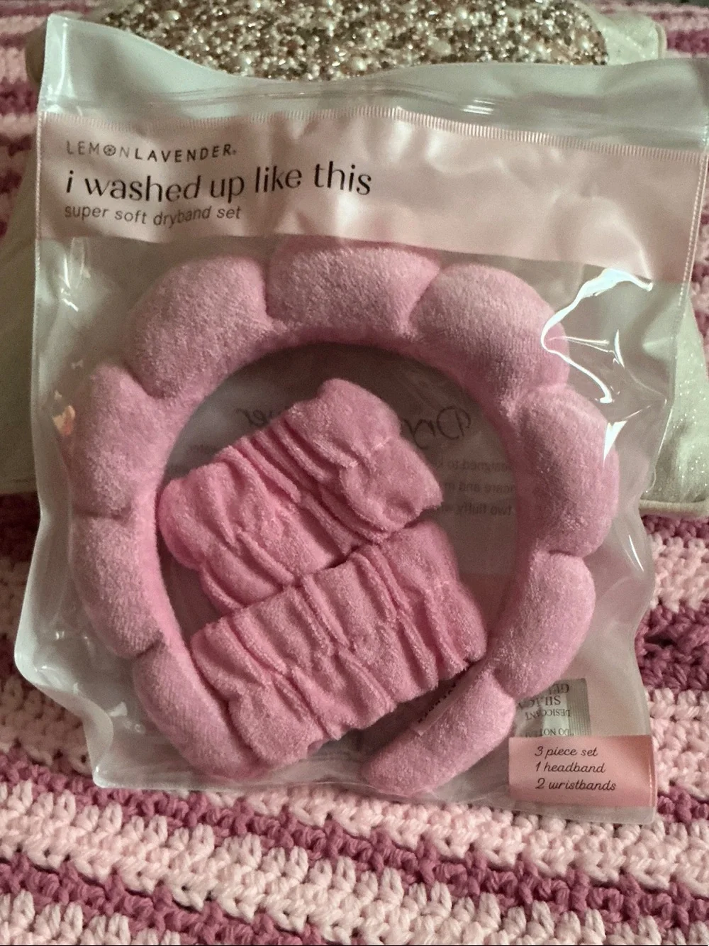 Pink Super Soft Kids Headband & Wristband Set 3 Pieces